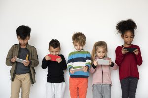 children using technology